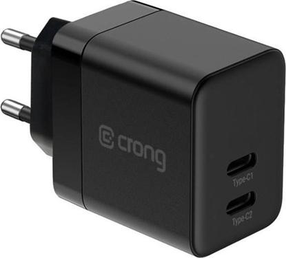 Picture of adowarka Crong adowarka sieciowa Crong Utra Compact GaN 35W PD 3.0 2x USB-C (czarny)