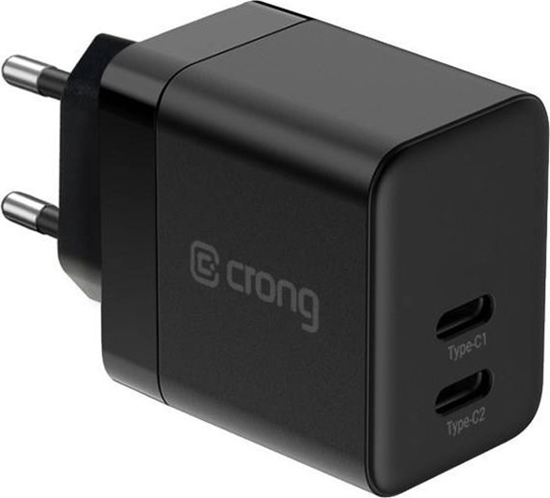 Picture of adowarka Crong adowarka sieciowa Crong Utra Compact GaN 35W PD 3.0 2x USB-C (czarny)