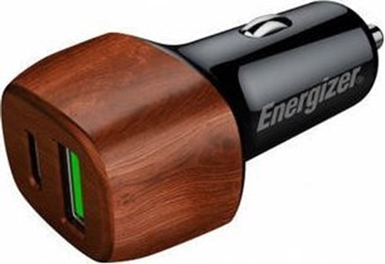 Picture of adowarka Energizer Ultimate - adowarka samochodowa USB-C & USB-A 38W PD + QC3.0 (Walnut)