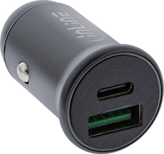Picture of adowarka InLine InLine® USB car charger power-adapter power delivery, USB-A + USB Type-C, grey