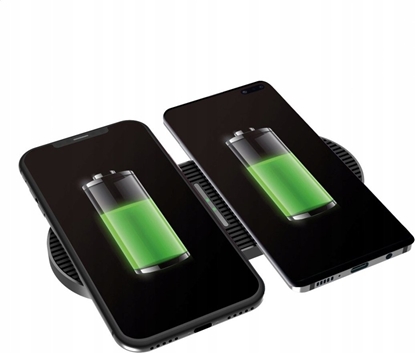 Picture of adowarka Platinet PLATINET QI WIRELESS CHARGER DUO 2 x 10W USB-C BLACK [45522]