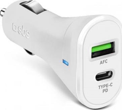 Picture of adowarka SBS Mobile SBS adowarka Samochodowa PD 1xUSB 1xUSB-C 20W biaa