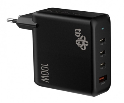 Attēls no adowarka sieciowa 3x USB C + USB A Power Delivery czarna, GaN 100W