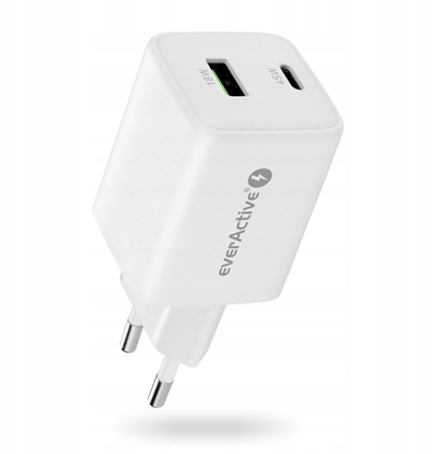 Attēls no Ładowarka sieciowa GaN 1X USB, 1X USB-C 45W QC4+ PD Biała