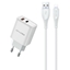 Attēls no adowarka Awei AWEI ad. siec. PD81L-EU 22.5W + kabel USB + Lightning biaa/white GaN