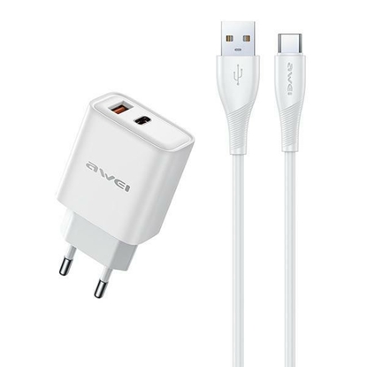 Изображение Ładowarka sieciowa GaN PD81T 22,5W USB+USB-C + kabel USB/USB-C 