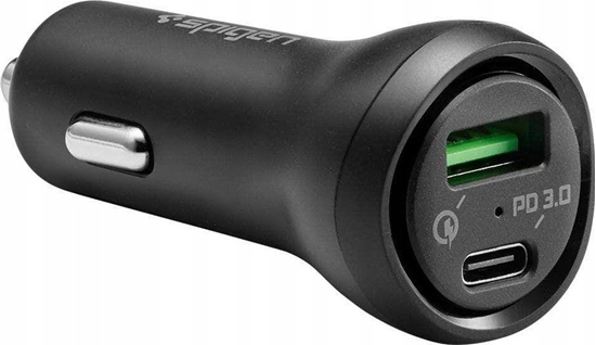 Picture of adowarka Spigen adowarka samochodowa Spigen SteadiBoost F31QC 2-port Car Charger PD 27W QC 3.0 Black
