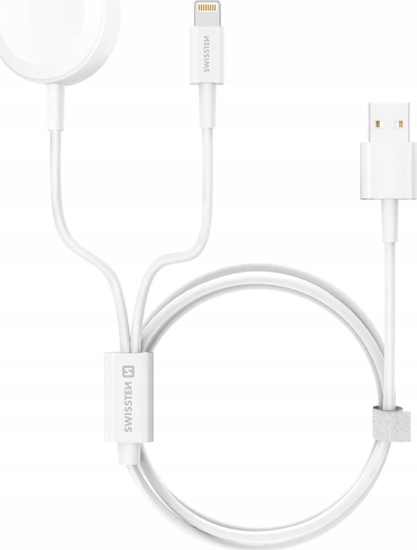 Picture of adowarka Swissten Wireless Charger 2in1 Apple Watch And Lightning, USB-C 1.2 M