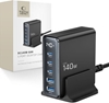 Изображение adowarka Tech-Protect TECH-PROTECT DC140W-GAN 5-PORT DESKTOP CHARGER PD140W/QC3.0 BLACK
