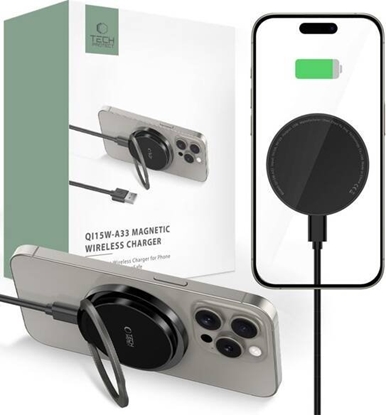 Picture of adowarka Tech-Protect TECH-PROTECT QI15W-A33 MAGNETIC MAGSAFE WIRELESS CHARGER BLACK