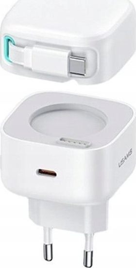 Picture of adowarka Usams adowarka sieciowa USAMS US-CC202 USB-C + kabel USB-C PD QC 35W biay/white