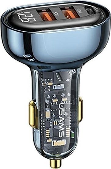 Picture of adowarka Usams USAMS ad. sam. 1xUSB-C 2xUSB-A 125W Fast Charge transparent blue CC158CC02 (US-CC158)