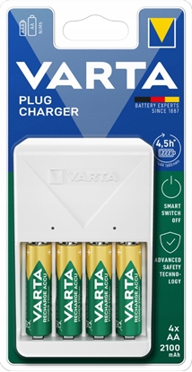 Attēls no Varta Ladegerät Plug Charger inkl. 4x AA 2100mAh NEW