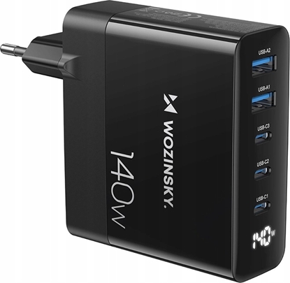 Picture of adowarka Wozinsky adowarka sieciowa GaN Wozinsky CGWCB 140W 3 x USB-C / 2 x USB-A - czarna
