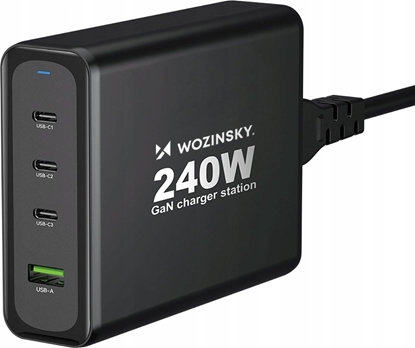 Picture of adowarka Wozinsky adowarka sieciowa GaN Wozinsky WGCSB 240W USB-A / 3 x USB-C - czarna