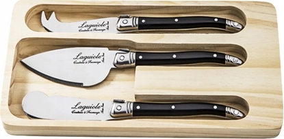 Picture of Laguiole Tradition Cheese knives Laguiole Black SET 3 SdV