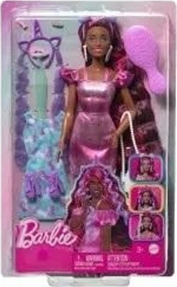 Picture of Lalka Barbie Mattel BRB ZABAWA WLOSAMI FIOLETOWA SUKIENKA JDC86 WB6