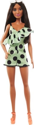 Picture of Lalka Barbie Mattel Fashionistas Brunetka w kombinezonie w kropki HPF76