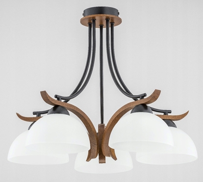 Picture of Lampa sufitowa Alfac Alfa Bafia 26125 plafon lampa sufitowa 5x60W E27 drewno/biay