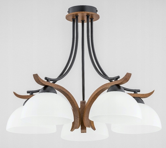 Picture of Lampa sufitowa Alfac Alfa Bafia 26125 plafon lampa sufitowa 5x60W E27 drewno/biay