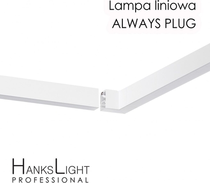 Attēls no Lampa sufitowa HanksLight Lampa LED HanksLight,white,liniowa,alu,zwiesz,wtyczka-opcja czenia,1200mm,down36W,4000K