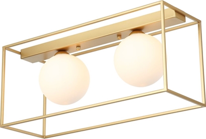 Attēls no Lampa sufitowa Italux Lampa przysufitowa zota do sypialni Italux Mediamo MXM-4582/2 GD