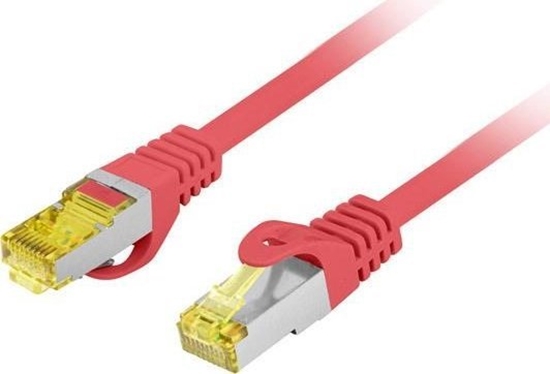 Изображение Patchcord kat.6a S/FTP LSZH CU 1m czerwony fluke 