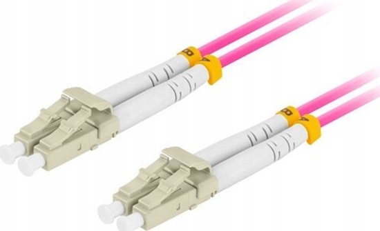 Picture of Lanberg Patchcord wiatowodowy Lanberg MM LC/UPC-LC/UPC DUPLEX 3.0MM OM4 50/125 LSZH 0.5m fioletowy