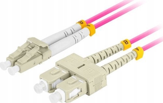 Picture of Lanberg Patchcord wiatowodowy Lanberg MM LC/UPC-SC/UPC DUPLEX 3.0MM OM4 50/125 LSZH 3m fioletowy