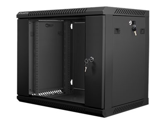 Picture of Lanberg Rack Wandschrank 19" 9U/600X450 Glastür schwarz