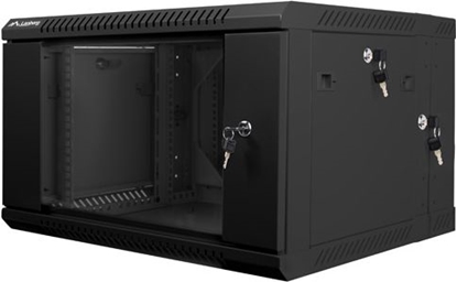 Изображение Szafa instalacyjna wisząca dwusekcyjna 19 cali 6U 600X600mm czarna