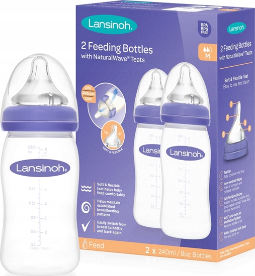 Picture of Lansinoh Butelki ze smoczkiem NaturalWave Teat (2-pack) 2 x 240 ml