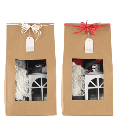 Picture of Laternu kompl. Gift Elfs 60cm, svece 4gab. balts, pelēks