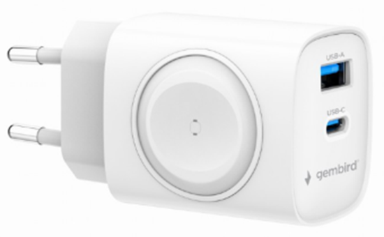 Изображение Lādētājs Gembird 2-in-1 White 20W + Apple Watch 
