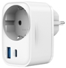 Picture of Lādētājs Gembird 2-port USB Fast Charger with Pass-through AC socket 20W White