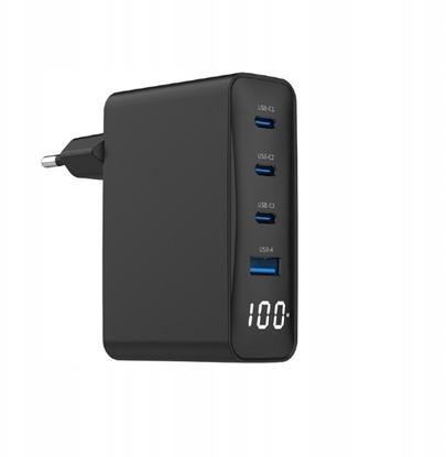 Attēls no Lādētājs Gembird Universal USB charger 4-port LCD 100W GaN