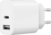 Изображение Lādētājs Gembird USB Type-C + USB Type-A White