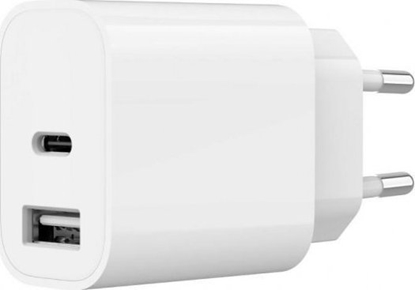 Изображение Lādētājs Gembird USB Type-C + USB Type-A White