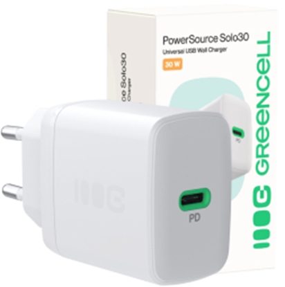 Изображение Lādētājs Greencell PowerSource Solo30 30W White 