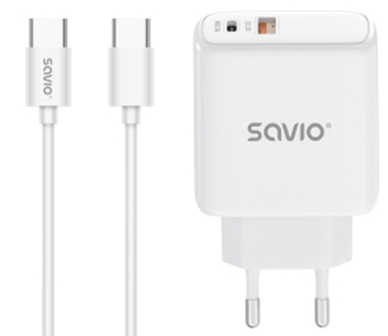 Picture of Lādētājs Savio Quick charger 30W with USB-C - USB-C cable