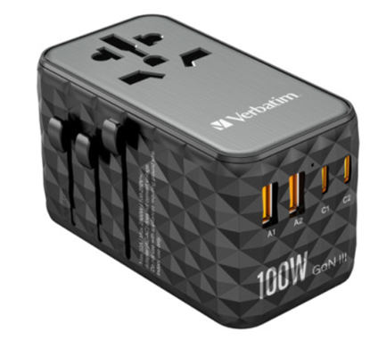 Изображение Lādētājs Verbatim Universal Travel Adapter 100W GaN III