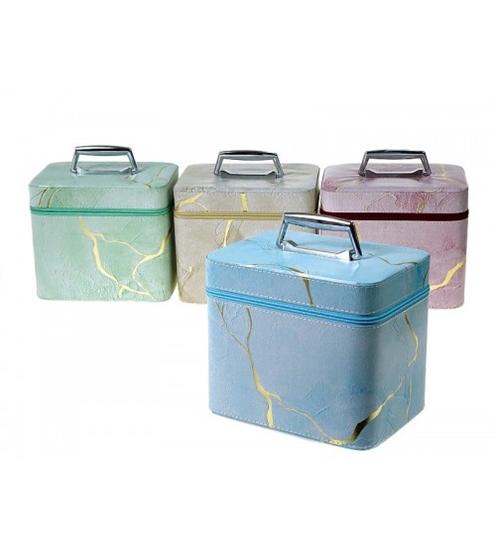 Picture of Lādīte ar spogulīti Marmora ar rāvējslēdzēju dažādas 23x18x15 cm 372900