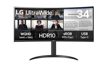 Picture of Monitors LG 34" 34WR55QK-B IPS QHD 100hz Curved 