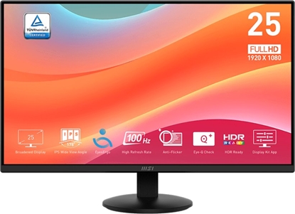 Attēls no LCD Monitor|MSI|PRO MP252L|24.5"|Business|Tilt|Panel IPS|1920x1080|16:9|100 Hz|1 ms|Colour Black|PROMP252L