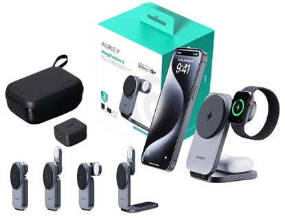 Picture of LC-MC312 Slim 3w1 ładowarka bezprzewodowa MagSafe Qi2 15W  + ładowarka PD 30W + Etui