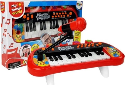 Attēls no Lean Sport Keyboard pianinko 24 Klawisze Usb mikrofon czerwony