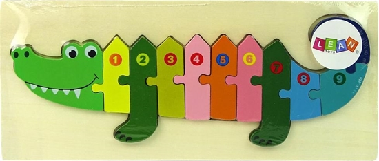 Изображение Lean Sport Zestaw Drewnianych Puzzli Krokodyl Liczby