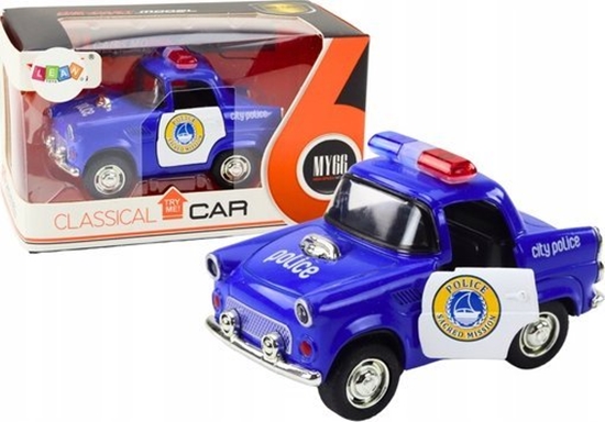 Изображение LeanToys Autko Policyjne Klasyczne 1:38 Napd wiata Dwiki Niebieski