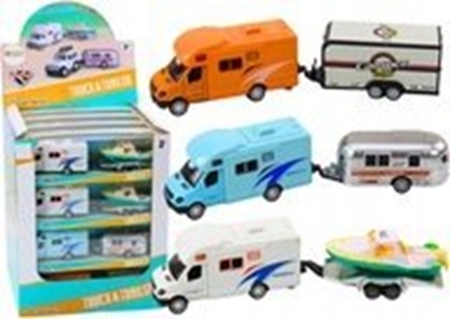 Изображение LeanToys Autko Terenowe Z odzi Lub Kamperem Napd Metalowe