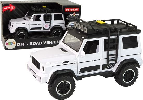 Picture of LeanToys Auto Samochód Terenowe Biae Dwik wiata Pojazd  1:14